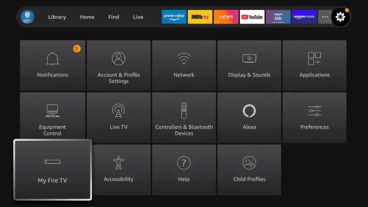 Étape 8 - Sélectionnez Mon Fire TV